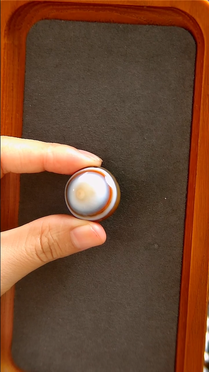 玛瑙/玉髓未镶嵌珠宝半成品沁***?小卢天然羊板眼10*24