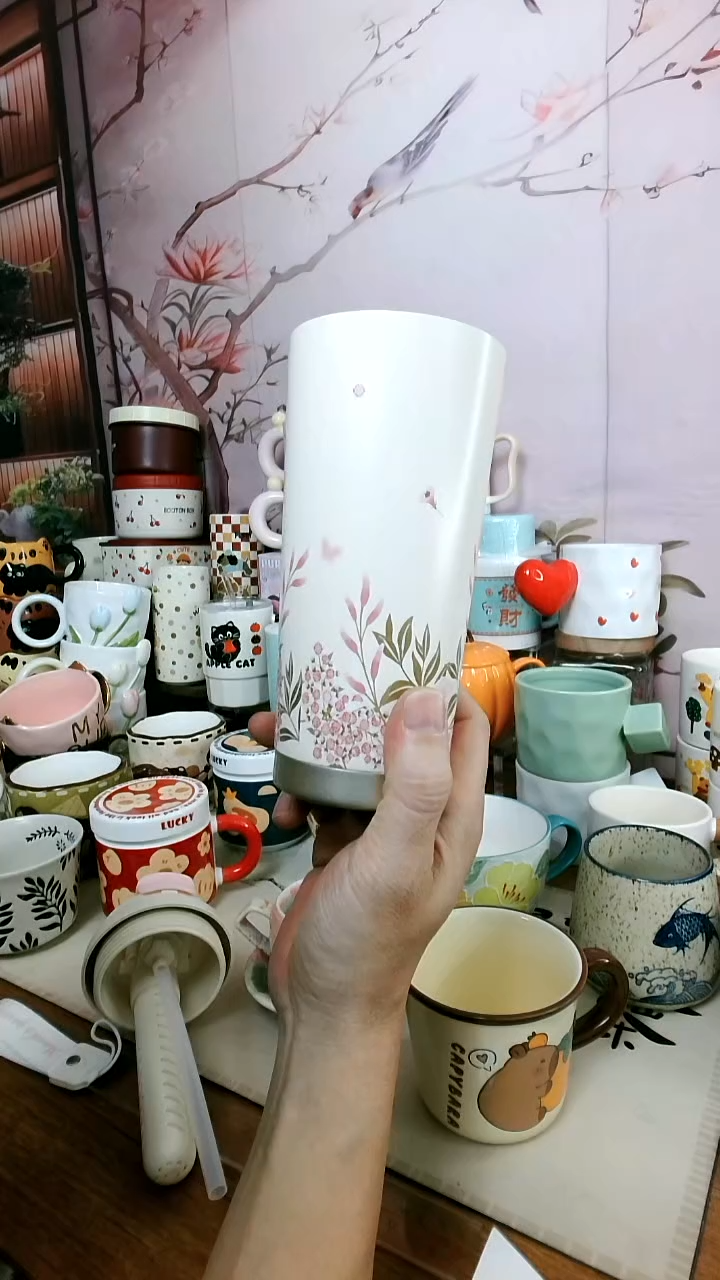 陶【孤品福利】粉红保温瓶