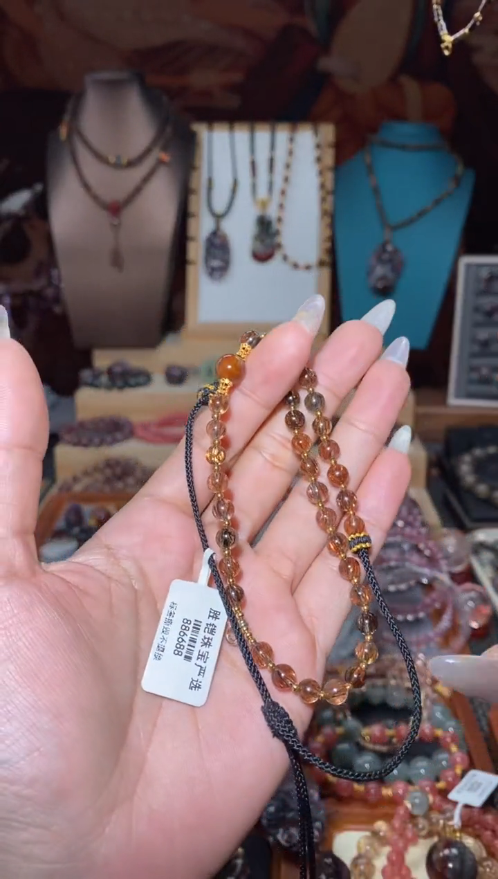 【闪购商品】水晶DIY项链未镶嵌黑金超七