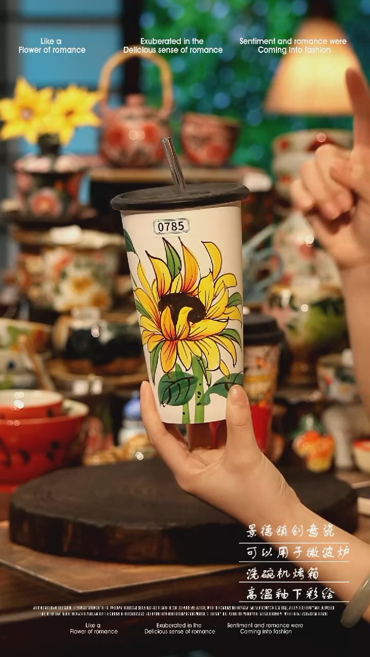 陶瓷景德镇高温釉下彩手工手绘款式@A0785@