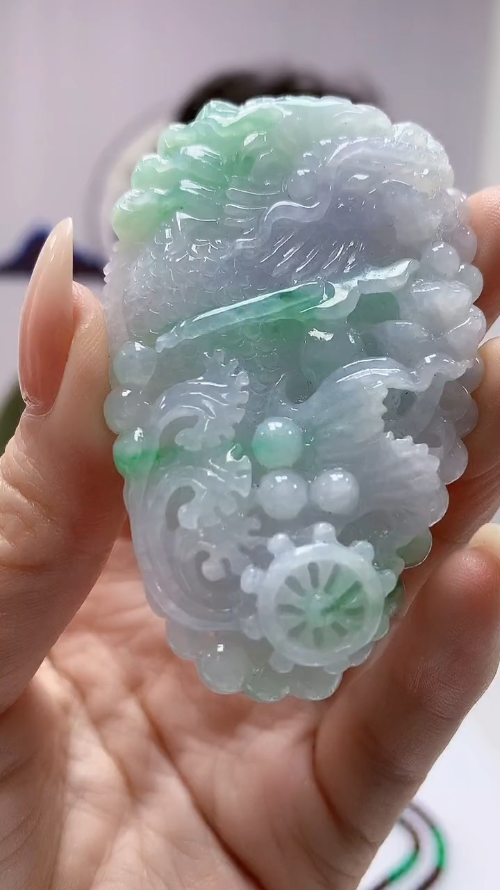 【闪购商品】定制翡翠未镶嵌4688DD-毛货挂件赠珠链135