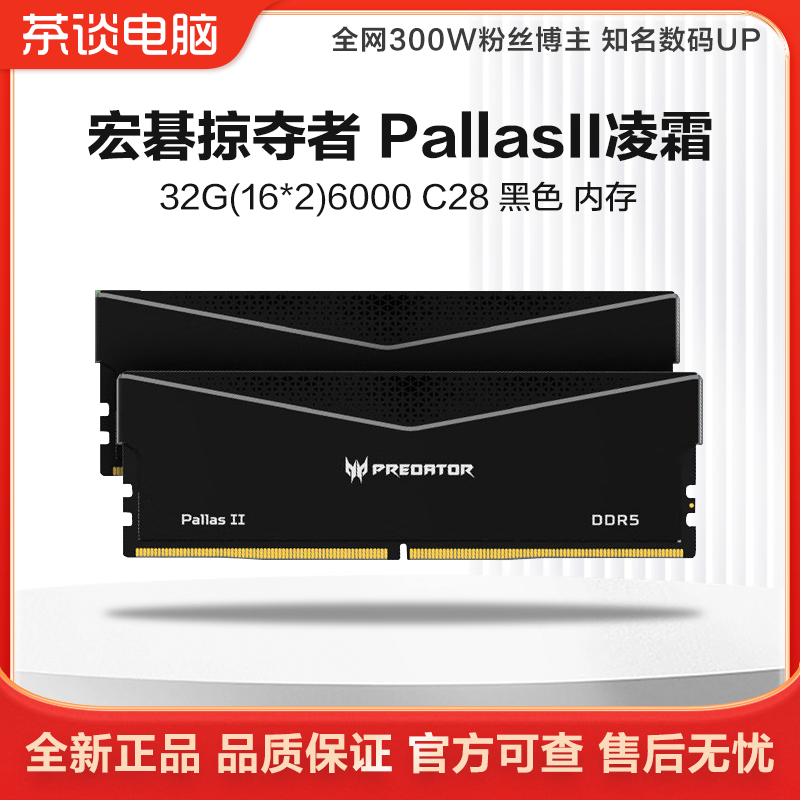 硬件茶谈 宏碁掠夺者 Pallas II 凌霜 32G(16*2)黑色内存条套装