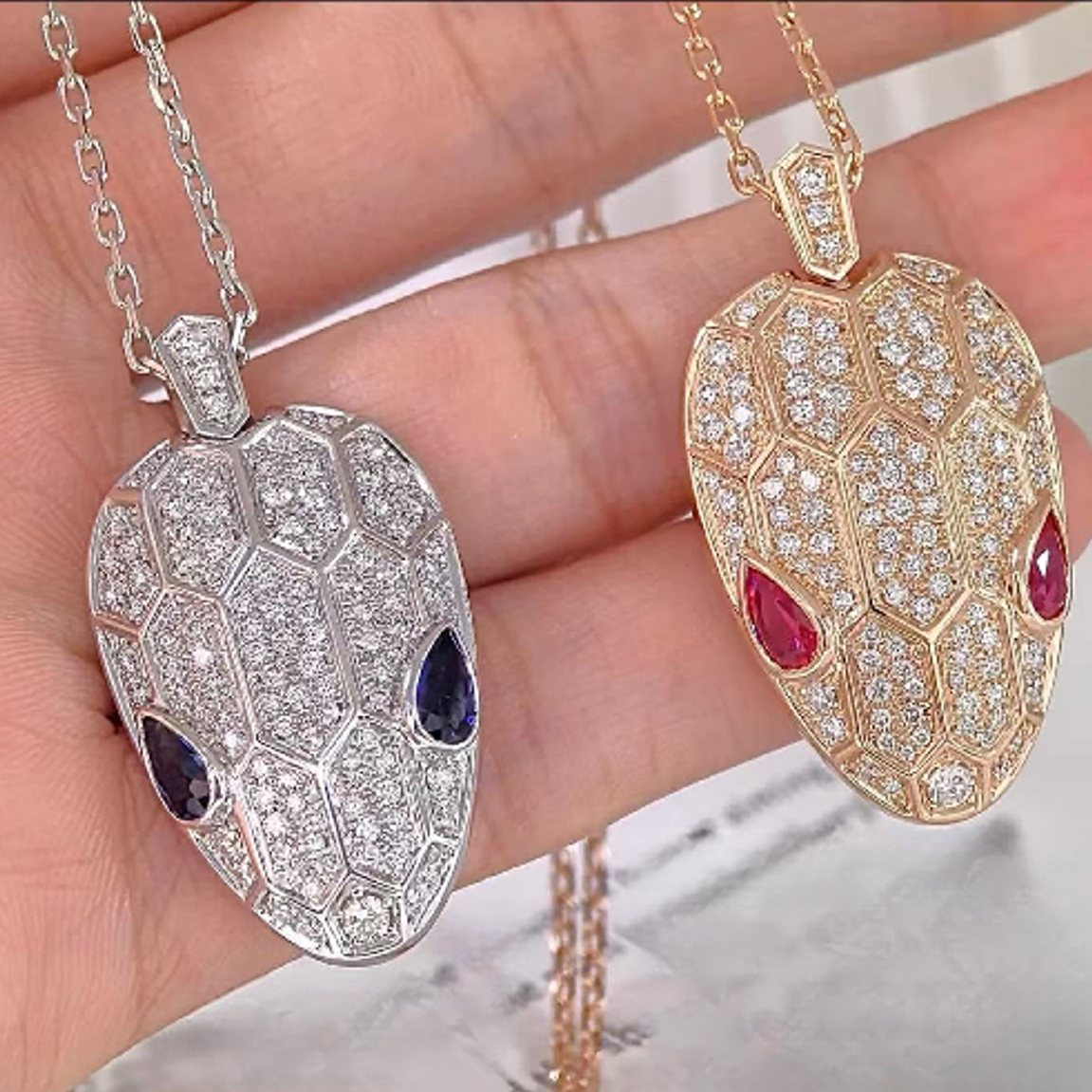 项链 #沐南专享# 003 蛇头蝴蝶结10花项链轻奢气质满钻