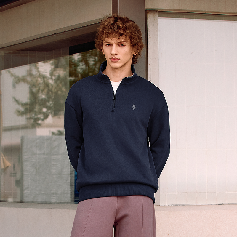 Skechers斯凯奇时尚简约Polo领卫衣男2025年新款舒适亲肤休闲上衣