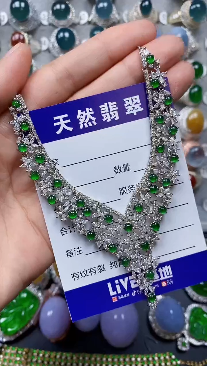 【闪购商品】翡翠颈饰银S925镶嵌0212