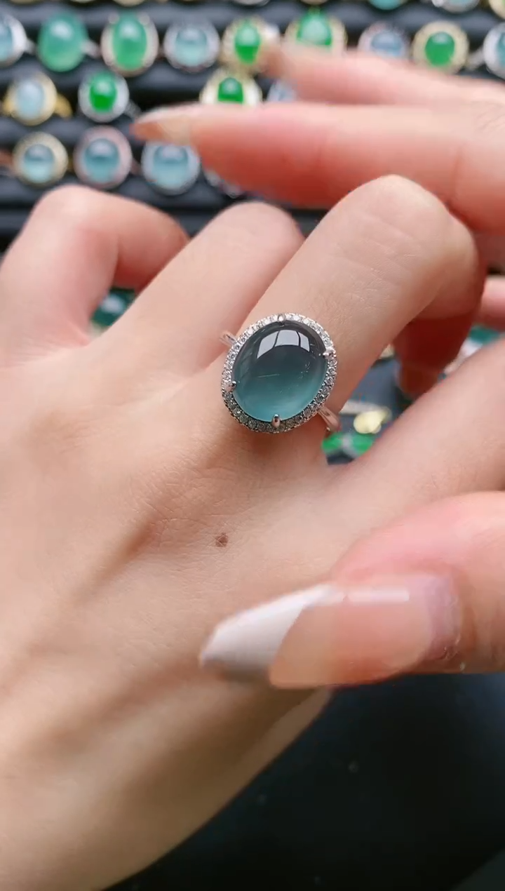 【闪购商品】翡翠戒指银S925镶嵌11111