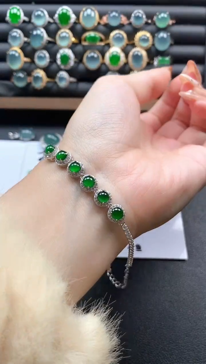 银S925镶嵌戒指翡翠51151