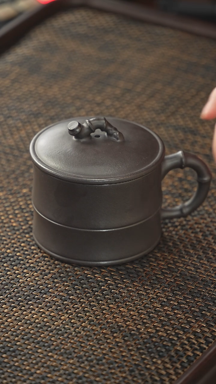 【闪购商品】紫砂茶杯非遗茶器-石黄竹节盖杯