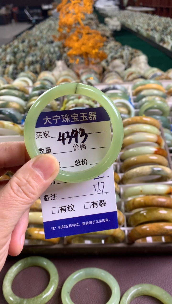 未镶嵌蛇纹石玉手镯宁*4393