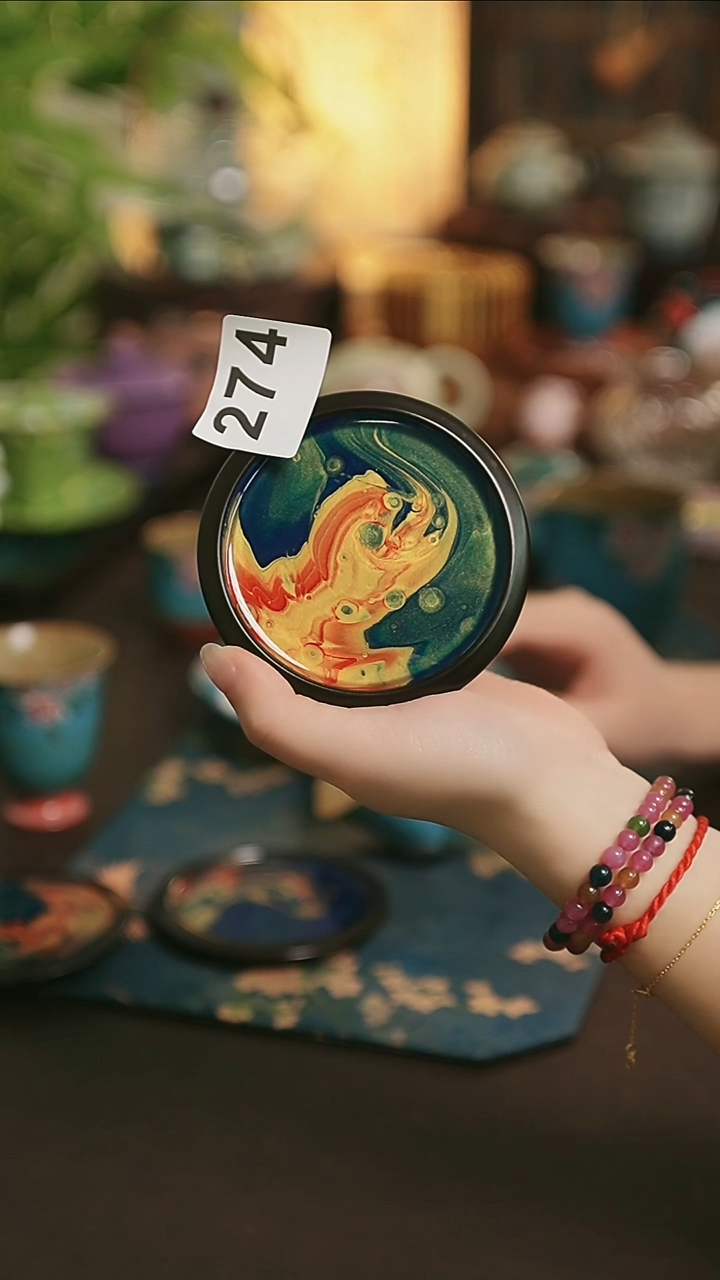 大漆杯垫陶瓷茶具