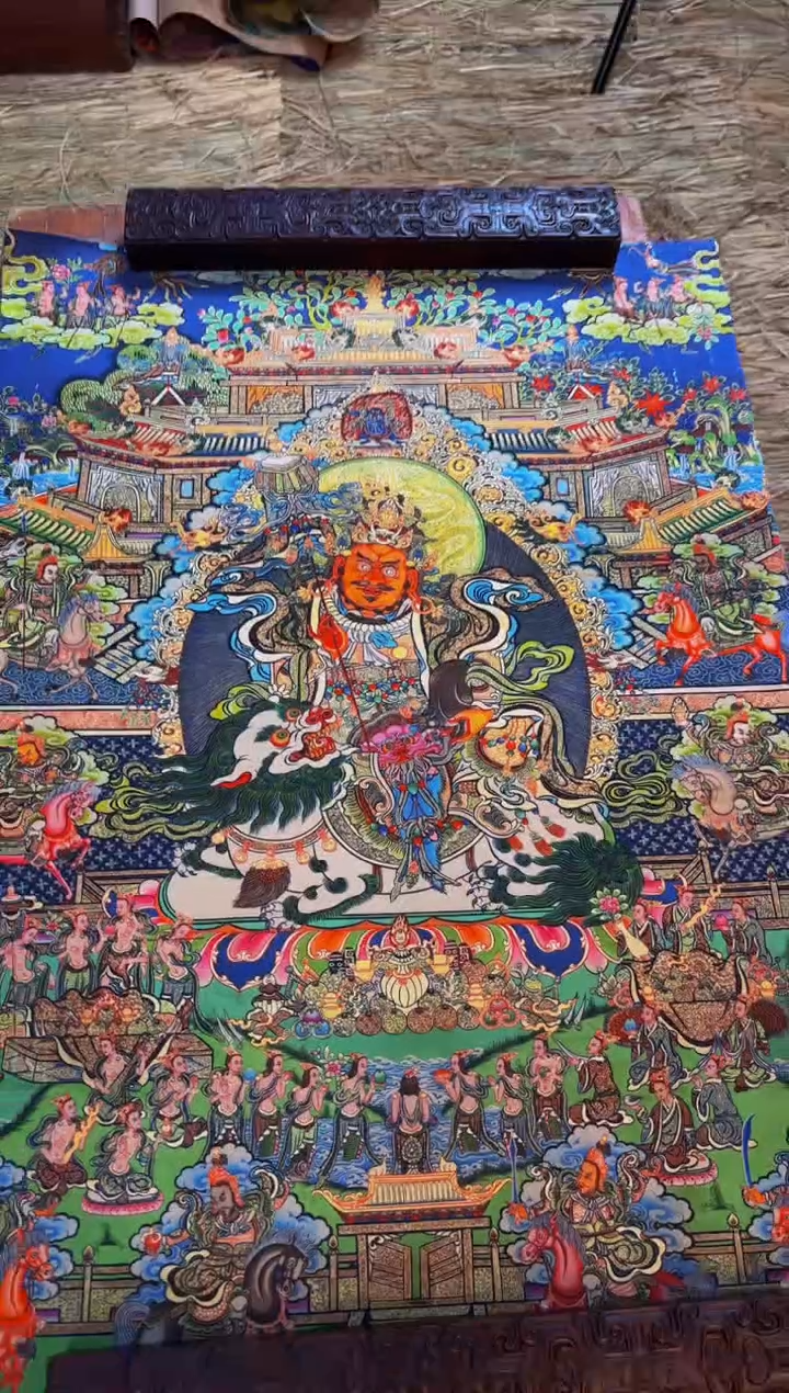 装裱画精品手绘唐卡链接--A099