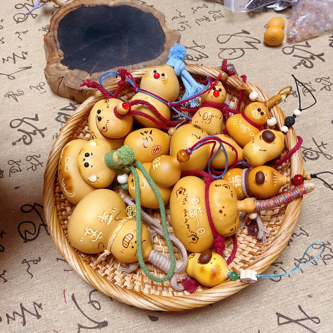 【优米手作】手工创意葫芦可爱表情手机链车挂包挂葫芦（直播间选购）