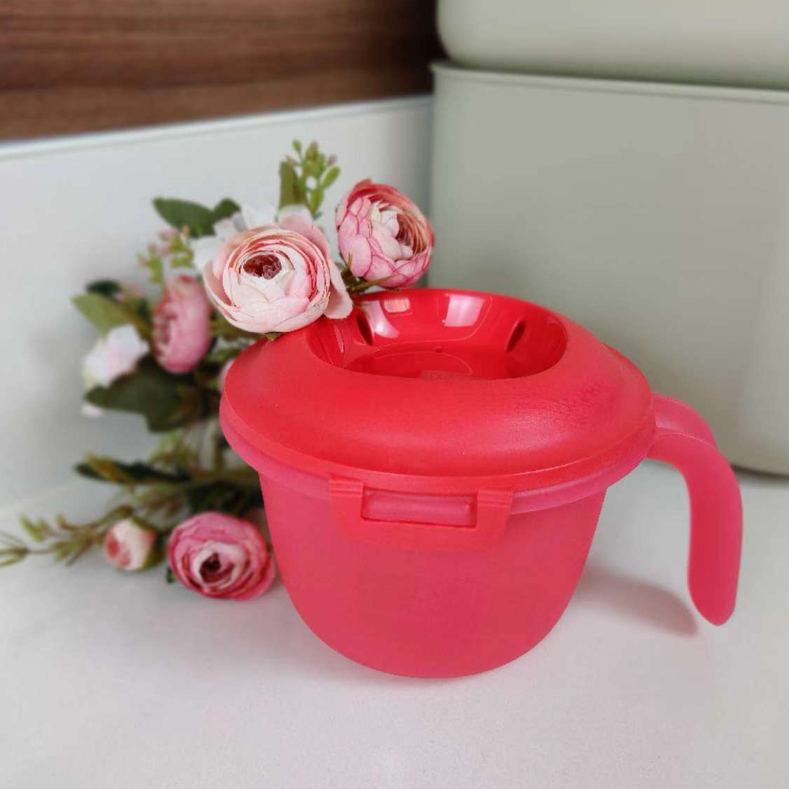 （外）红色550毫升小饭煲微波做米饭家用带盖