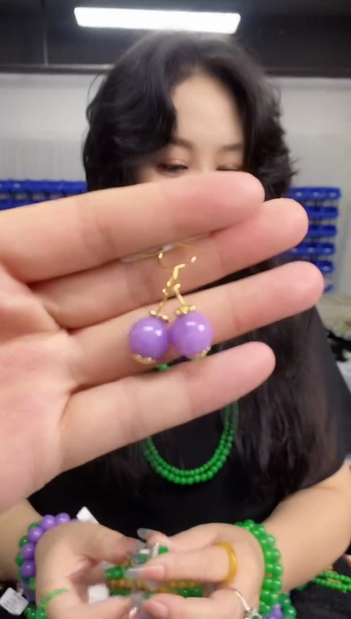 翡翠未镶嵌耳饰闪购链接 多样性发其一颜色微差