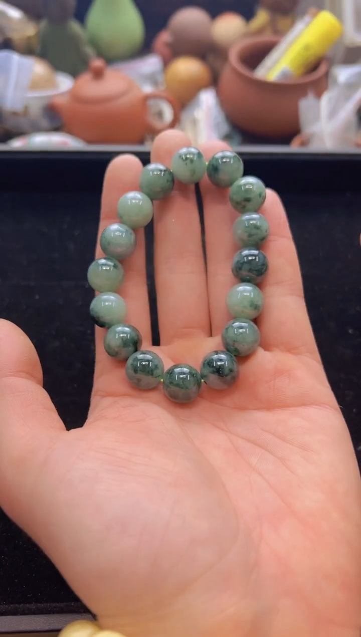 【闪购商品】乌木类书架167翠飘花1.3单圈手串