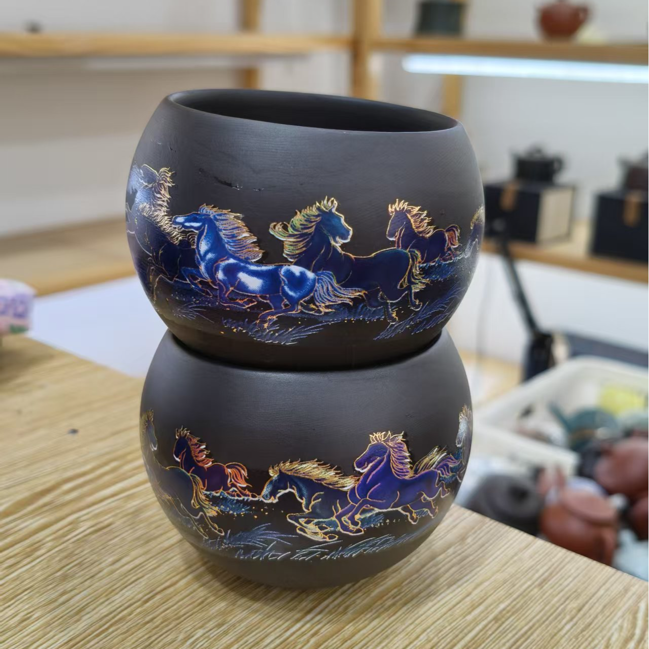 紫砂马到成功大容量主人杯对杯