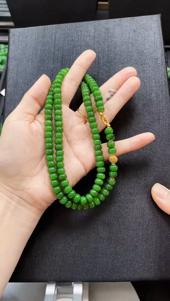 和田玉18K金镶嵌项链多样性发一