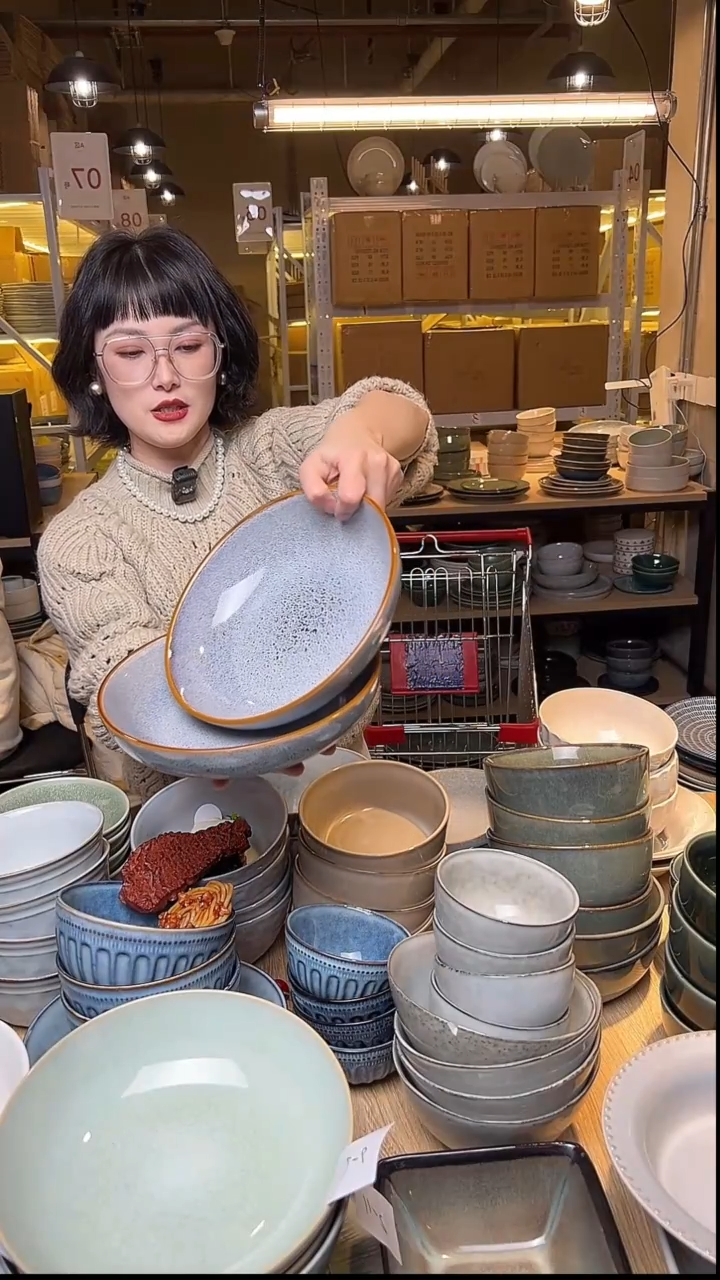 瓷183（2个）外贸尾货窑变釉下彩默认微瑕