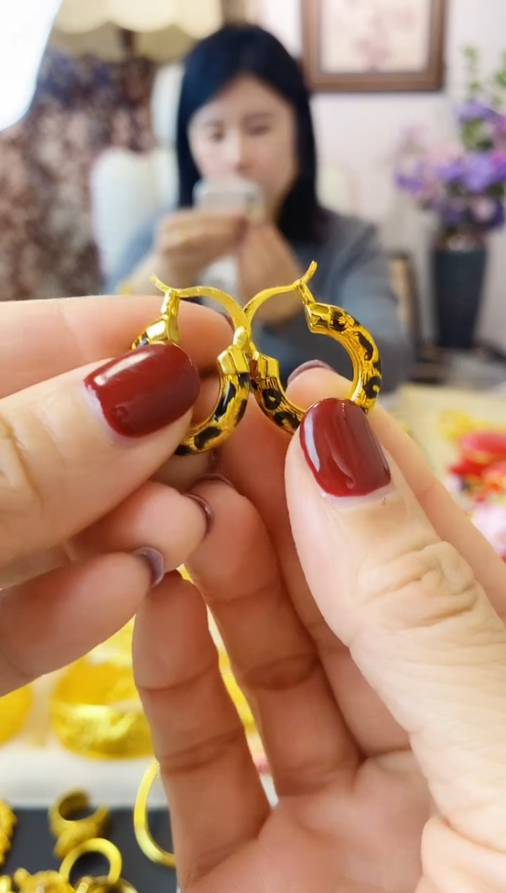 合金无034豹纹耳圈