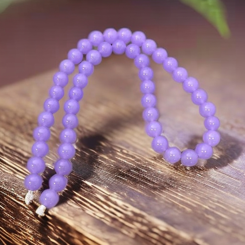 【佳玺貮店】缅甸产地天然玉石 539 冰紫罗兰10mm