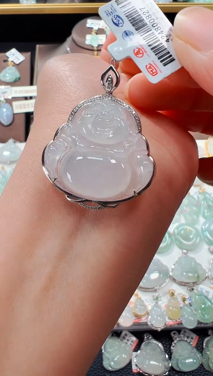 【闪购商品】翡翠吊坠(不含链)18K金镶嵌佛公吊坠827