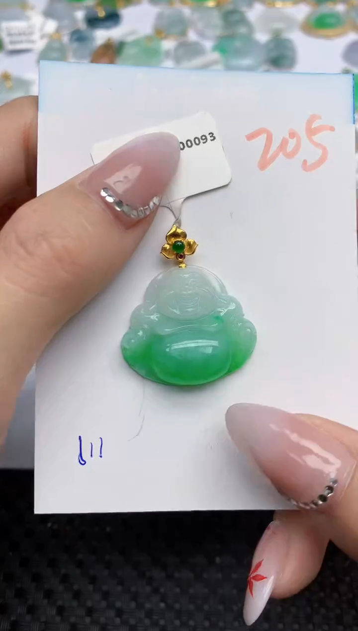 【闪购商品】翡翠颈饰18K金镶嵌天然翡翠A货