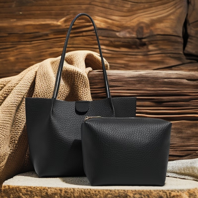 正品托特包女2024新款大容量通勤子母包百搭手提单肩腋下包6069黑