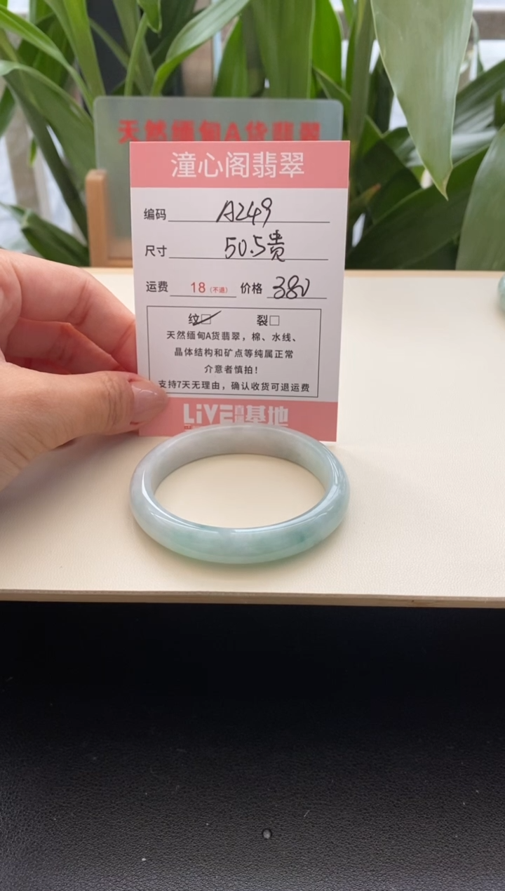未镶嵌手镯翡翠50.5贵妃圈口编码a249