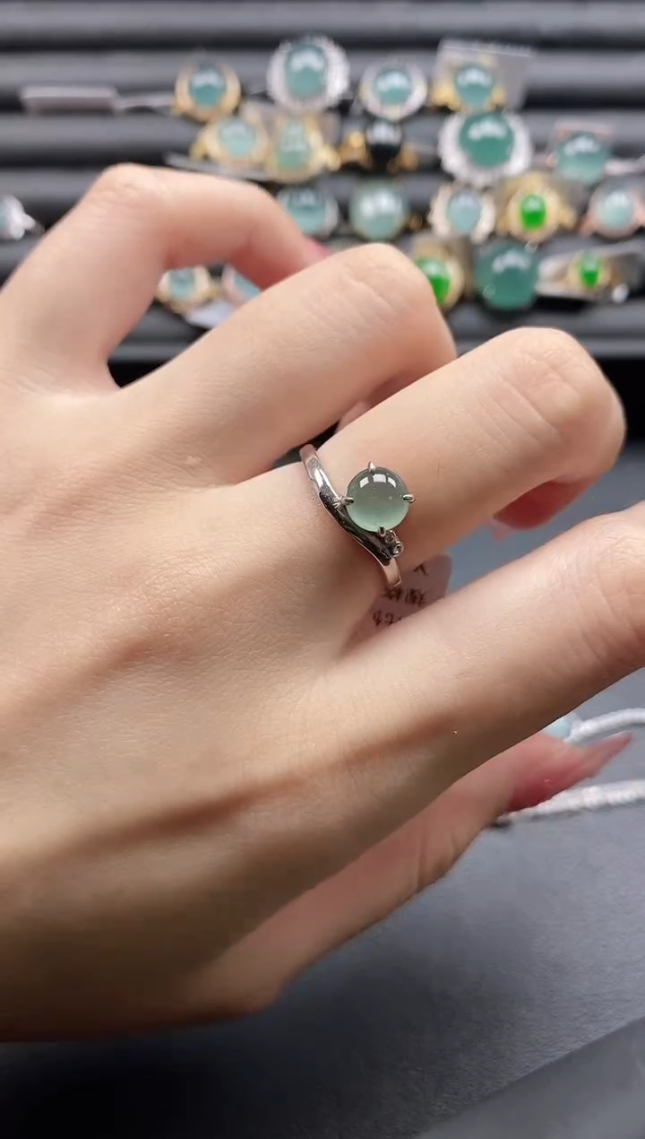 【闪购商品】翡翠戒指银S925镶嵌11111