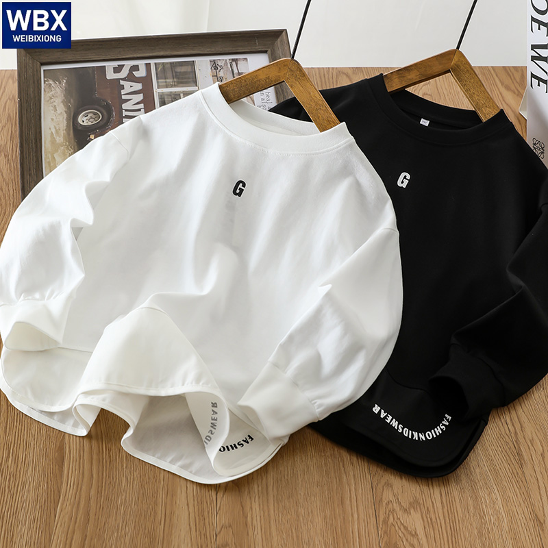 男童t恤长袖2025春秋新款纯棉儿童秋装打底衫中大童上衣时髦酷帅