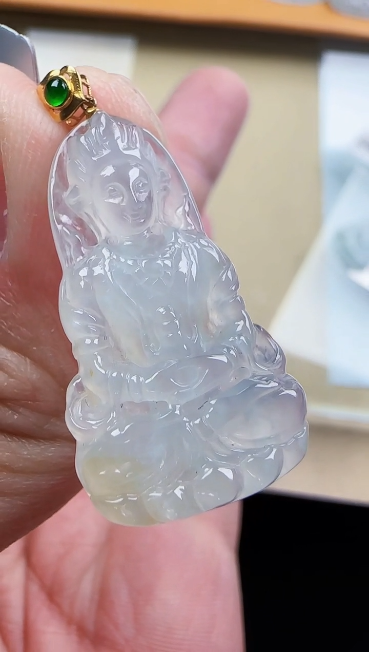 【闪购商品】翡翠颈饰18K金镶嵌缅甸天然翡翠