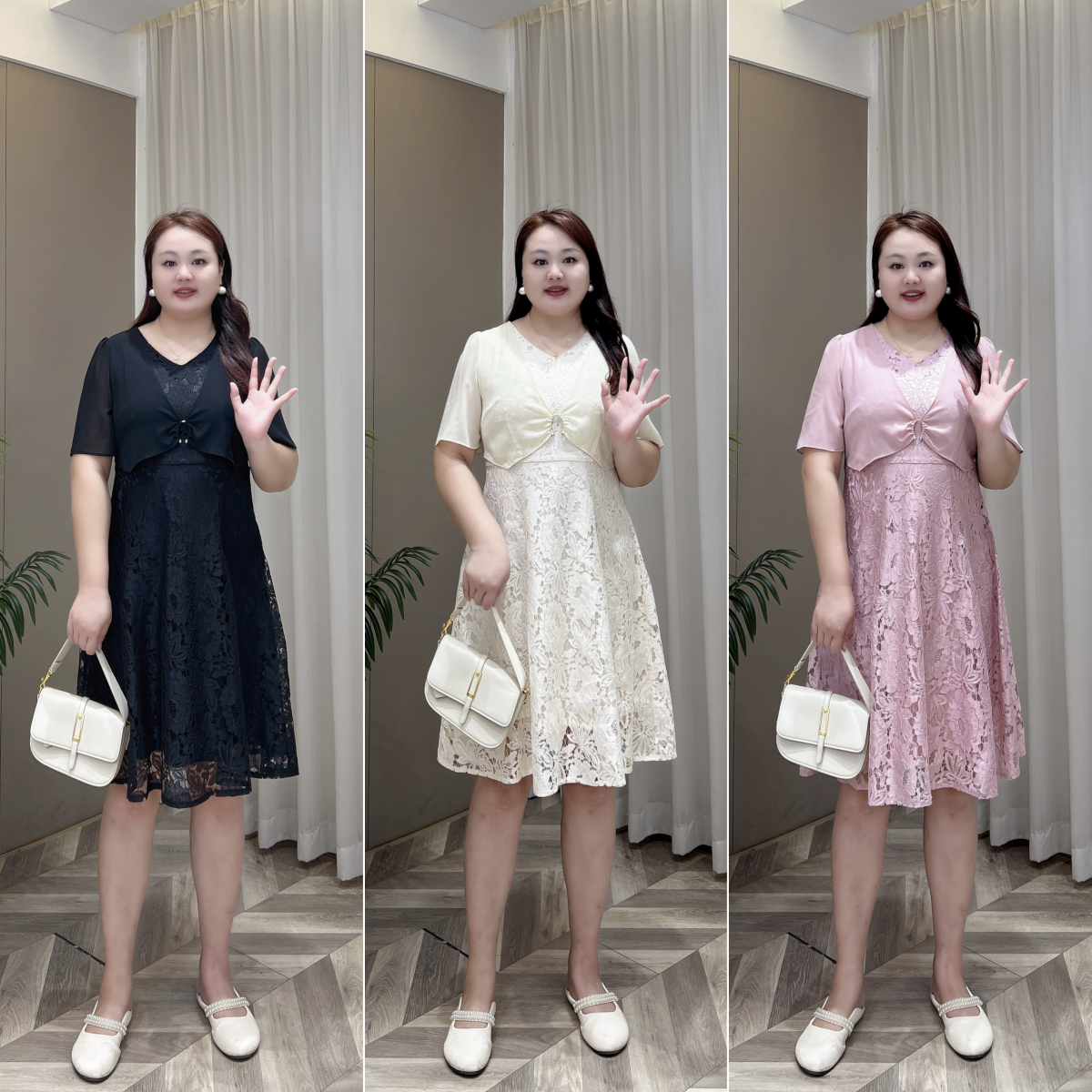 【胖霜霜现货连衣裙】MJ9294夏季设计感时尚大方大码女装连衣裙