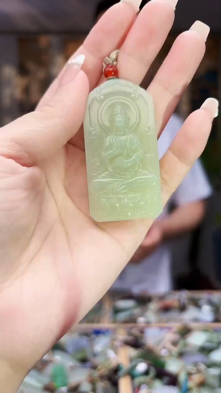 和田玉未镶嵌挂件拍一发一