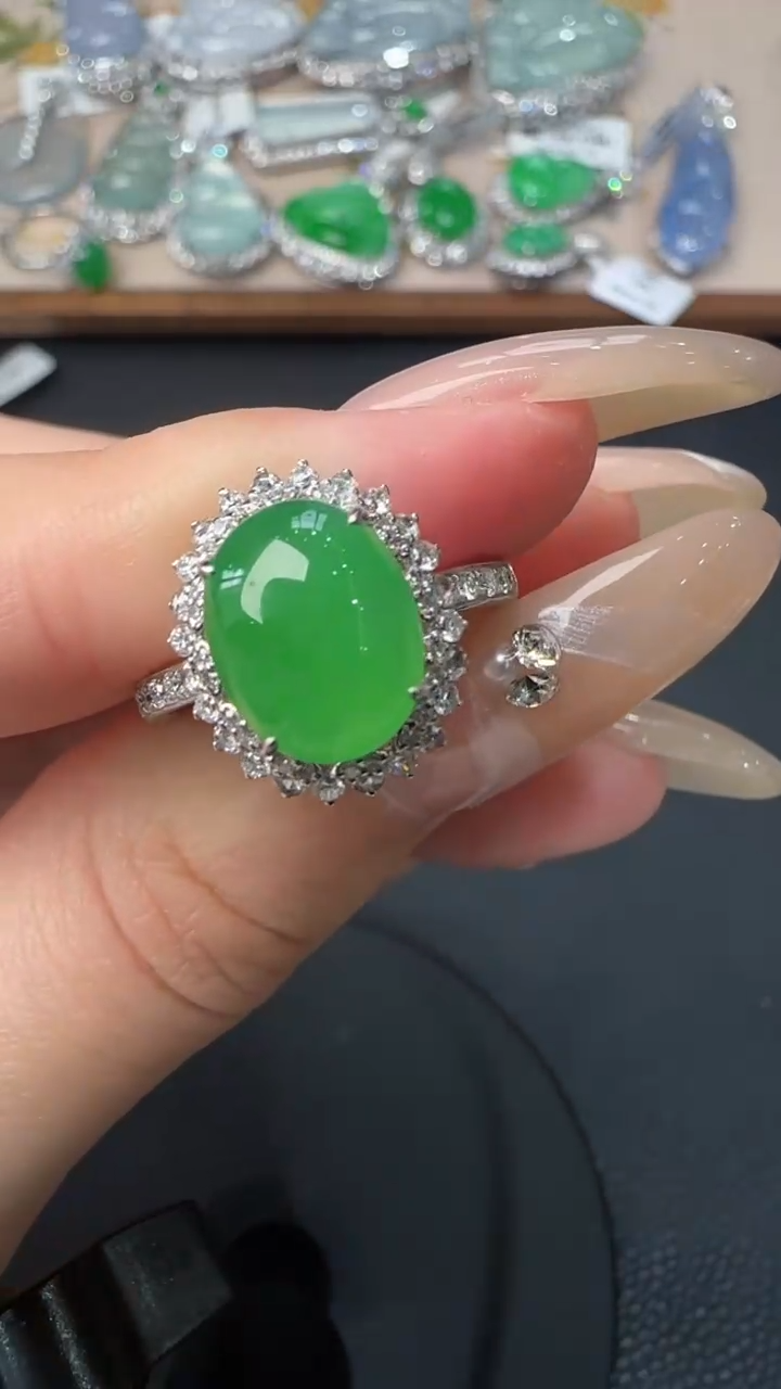 【闪购商品】翡翠戒指18K金镶嵌戒指44