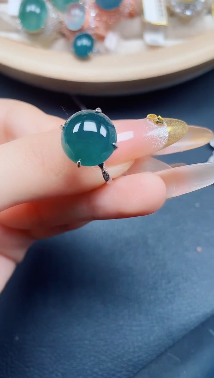 【闪购商品】翡翠戒指银S925镶嵌翡翠