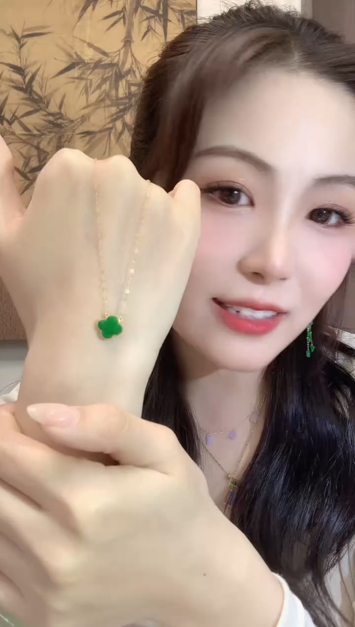 翡翠18K金镶嵌套链A39  多样性发一件