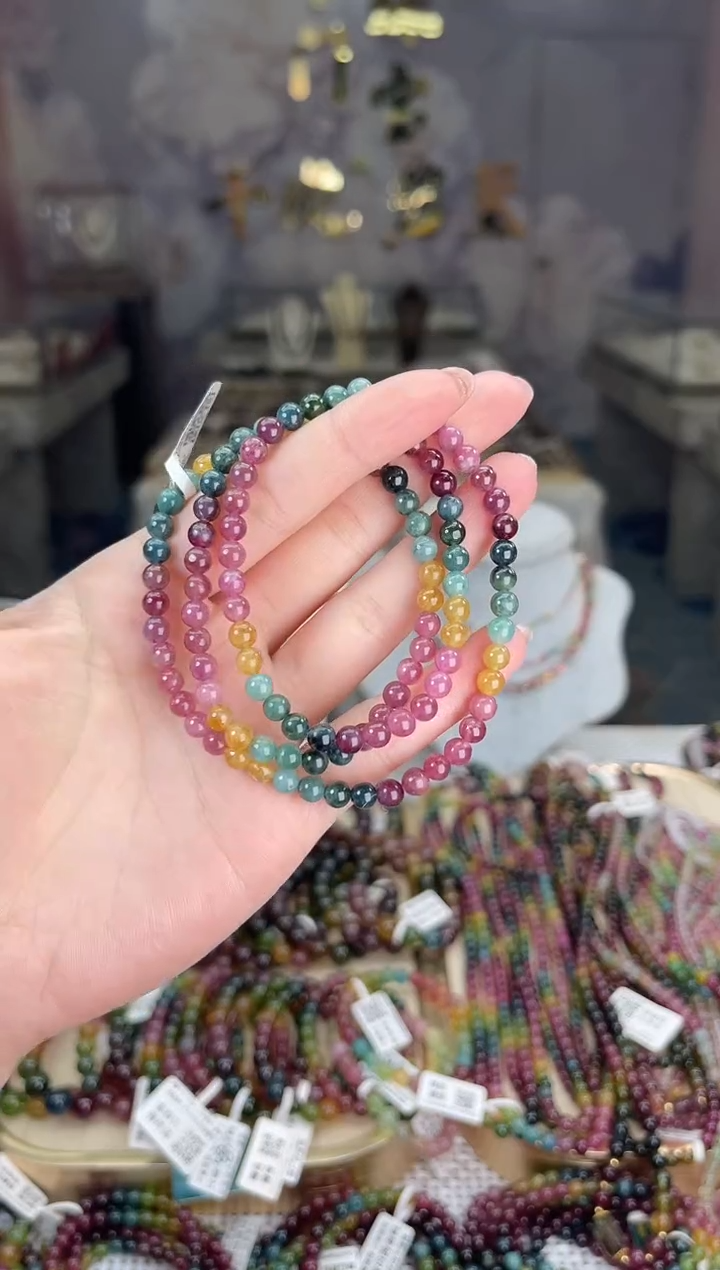 【闪购商品】碧玺/未镶嵌J5mm+碧玺多圈多样性发货