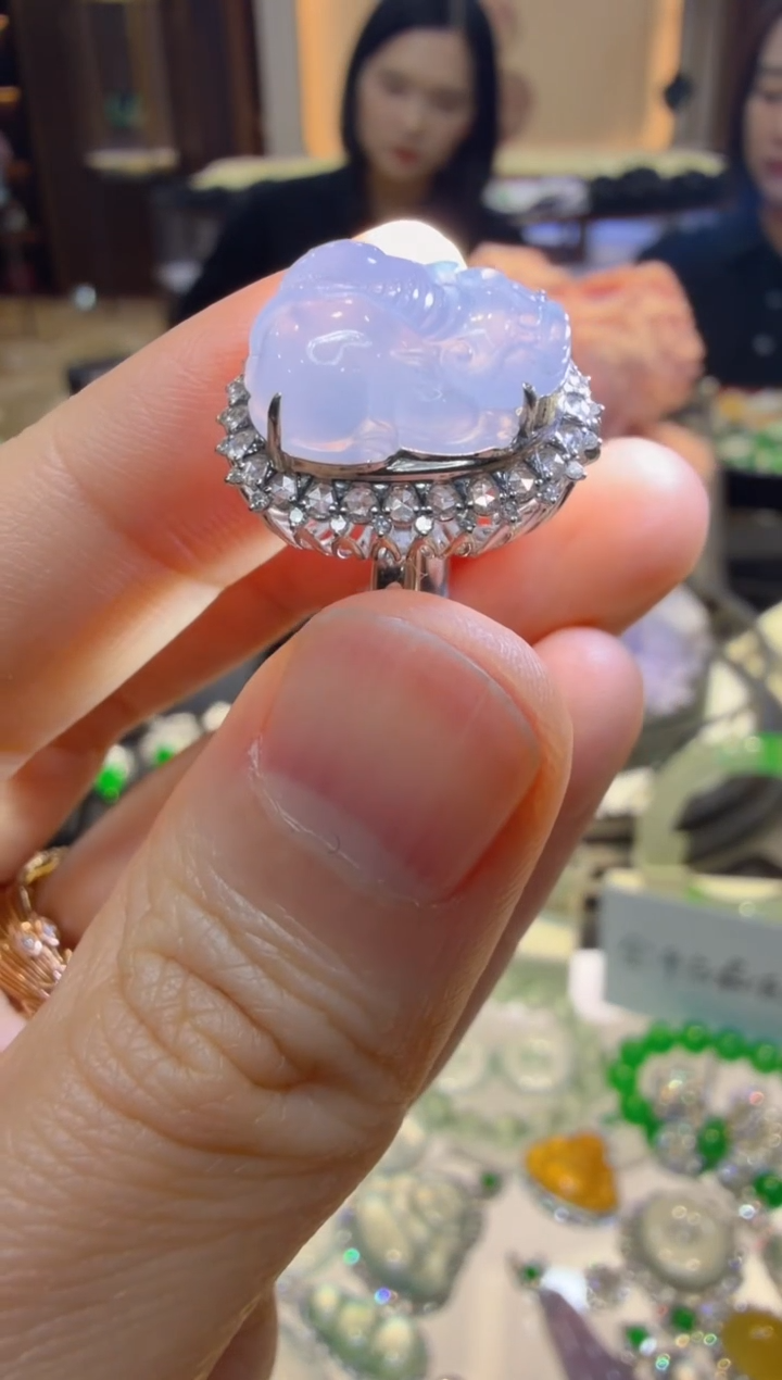 18K金镶嵌戒指翡翠多样性团购发一件