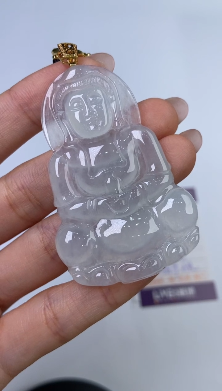 【闪购商品】翡翠挂件18K金镶嵌277258/天然缅甸观音 多样性一件发