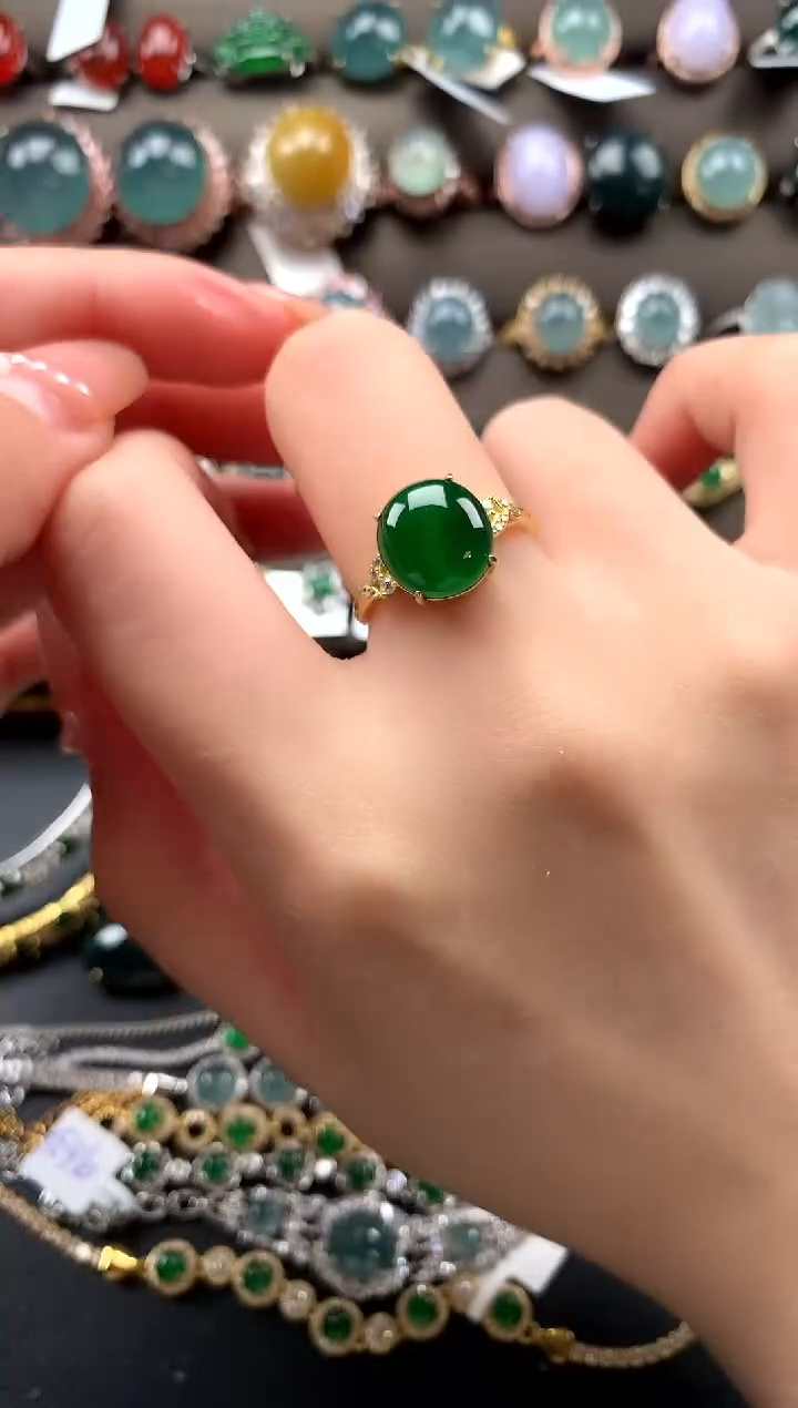 【闪购商品】翡翠戒指银S925镶嵌5124141
