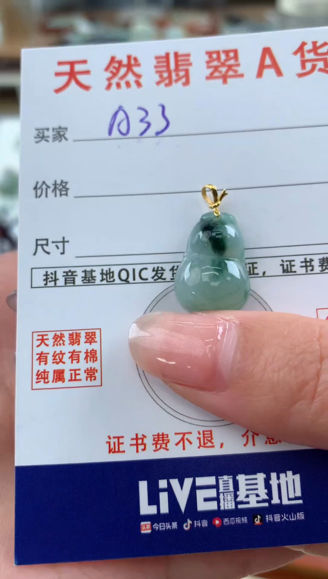 【闪购商品】翡翠颈饰未镶嵌天然A货翡翠挂件