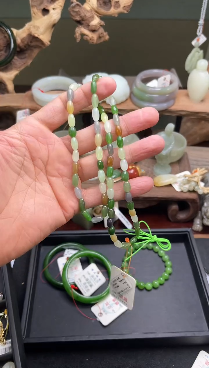 和田玉未镶嵌珠链随形多宝珠链820767