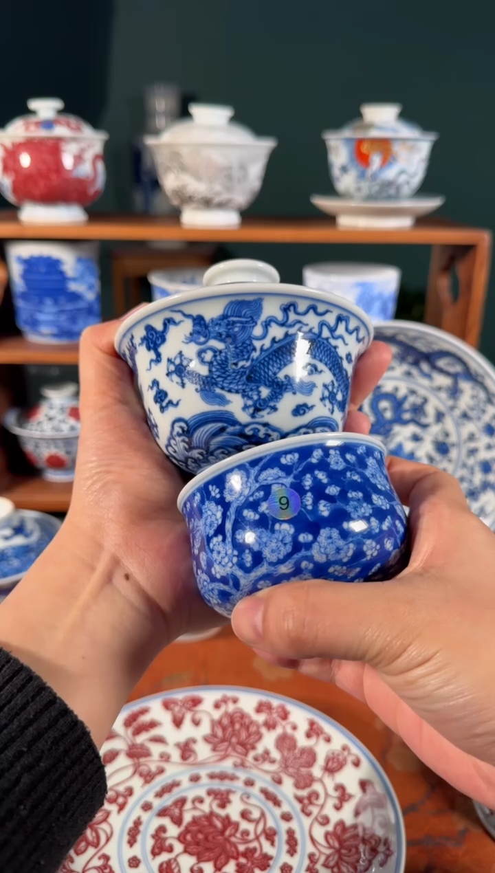 【闪购商品】杯刘建锋窑元宝盖碗加冰梅炉式