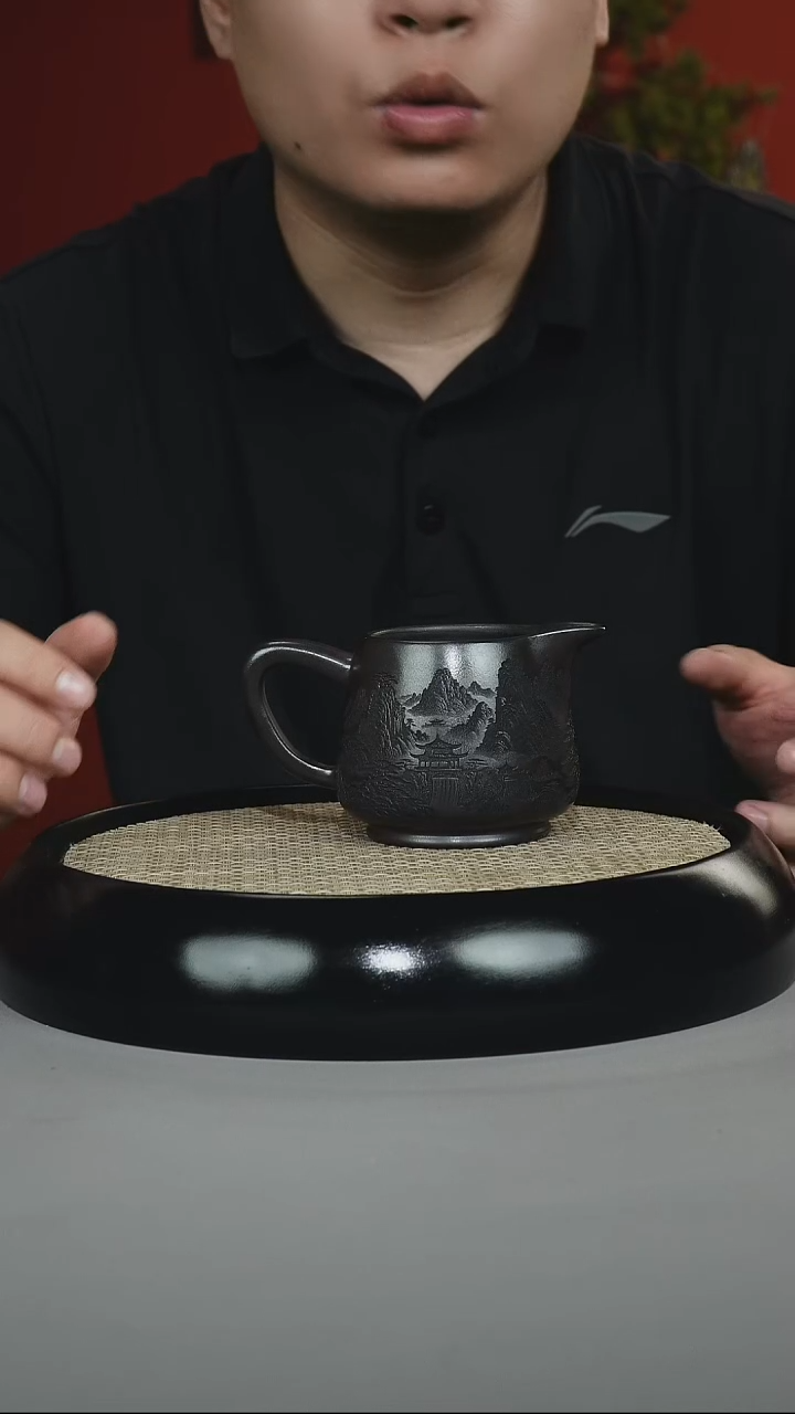 茶壶紫砂 石黄 山水公道杯