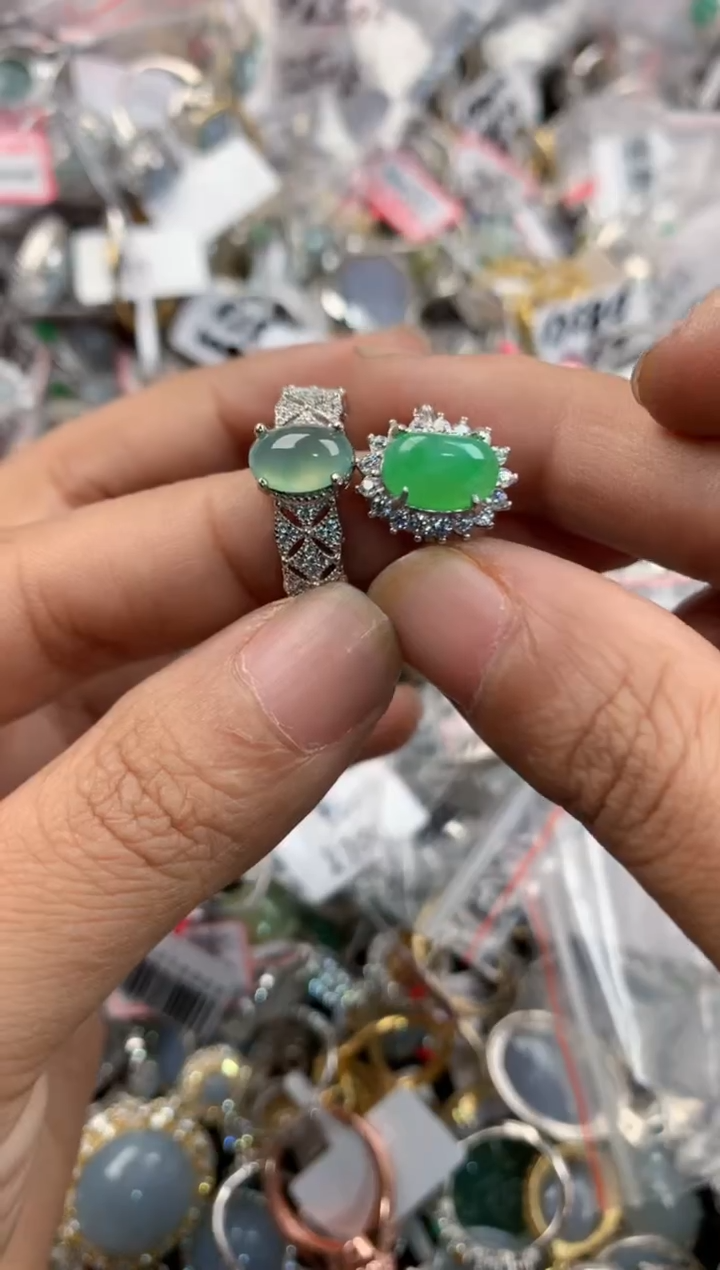 银S925镶嵌戒指翡翠9999----4