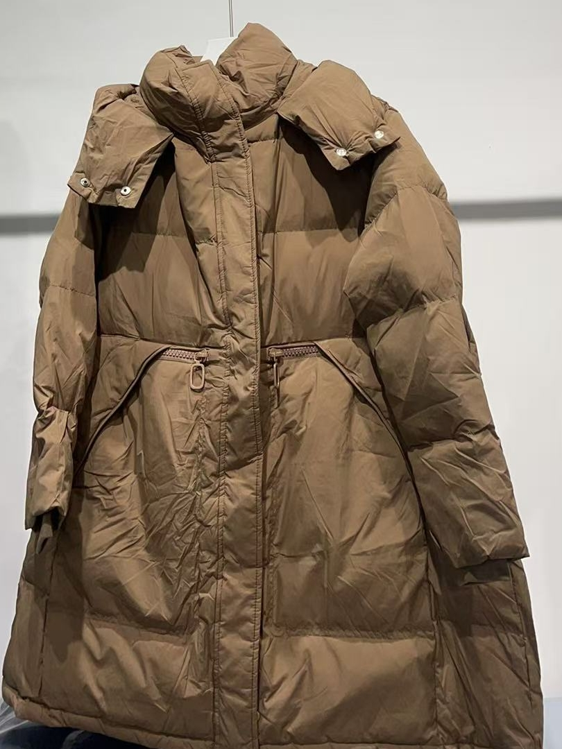 【设计师】新款连帽女款中长款羽绒服