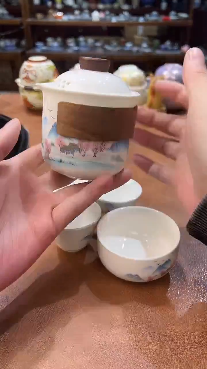 真的很便宜会开片的旅行茶具