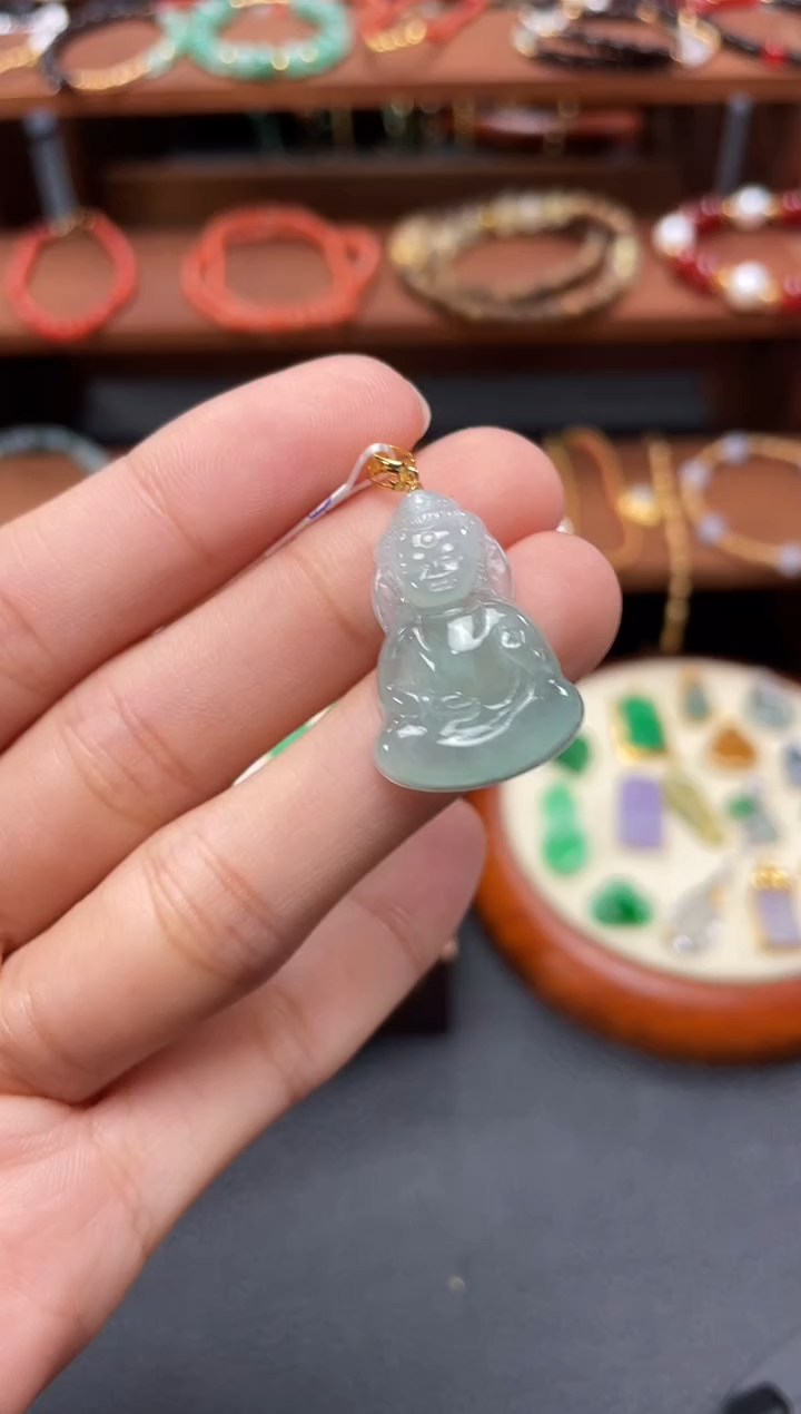 【闪购商品】翡翠吊坠(不含链)18K金镶嵌一个  JK651