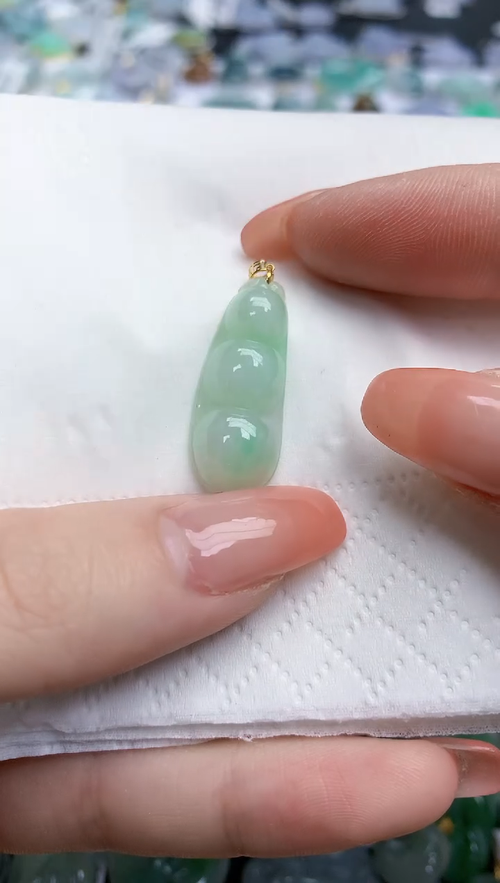 【闪购商品】翡翠颈饰18K金镶嵌天然缅甸翡翠A货