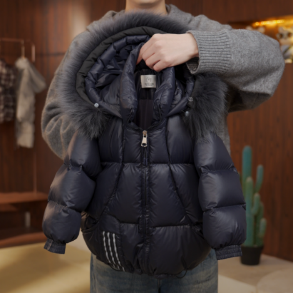 【Nice】2025冬季新款韩版时尚双倍充绒连帽亲子装休闲百搭羽绒服